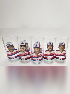 🔥1984 Montreal Expos Vintage Drinking Glasses 🔥7 In Total